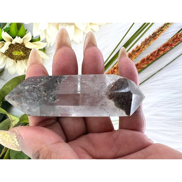 Garden Quartz Double Terminated Point - 3.4" Lodolite in Quartz DT - UNIQUE Gard - Picture 2 of 10